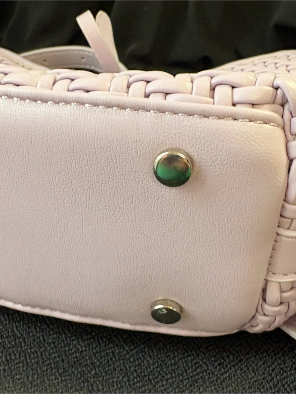 NWOT! Bottega Veneta Inspired Woven Vegan Leather Bag, LILAC - Picture 3 of 10